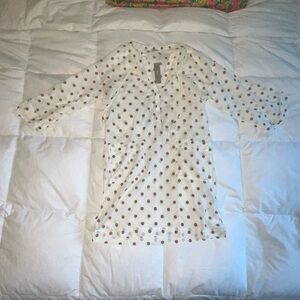 J. Crew Re-Imagined White Polka Dot Coverup NWT